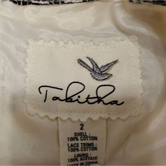 NWOT Anthropologie Tabitha Black and Cream Embellished A-Line Mini Skirt Sz 2 - Picture 4 of 4